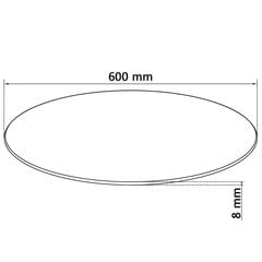 Galdiņš, rūdīta stikla, apaļš, 600 mm cena un informācija | Virsmas galdiem | 220.lv