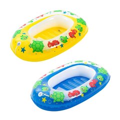 Piepūšamā bērnu laiva Bestway Kiddie Raft, 102x69 cm, zila/dzeltena cena un informācija | Piepūšamās rotaļlietas un pludmales preces | 220.lv