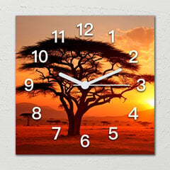 Sienas pulkstenis koks savanna Āfrikas tuksnesis dzīvojamajai istabai 30x30 cm цена и информация | Часы | 220.lv