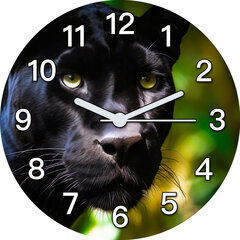 Sienas pulkstenis melnā pantera dzīvnieki bērniem 30x30 cm цена и информация | Часы | 220.lv