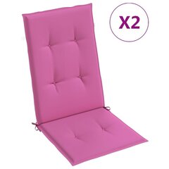 dārza krēslu matrači, 2 gab., 120x50x3 cm, audums, rozā cena un informācija | Krēslu paliktņi | 220.lv