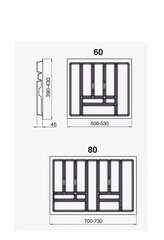 NOVO galda piederumu ieliktnis 60 cm balts цена и информация | Комплектующие для кухонной мебели | 220.lv