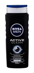 Dušas želeja un šampūns Nivea Men Active Clean Shower Gel vīriešiem 500 ml cena un informācija | Dušas želejas, eļļas | 220.lv