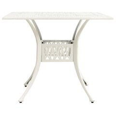 dārza galds, balts, 90x90x73 cm, liets alumīnijs cena un informācija | Dārza galdi | 220.lv