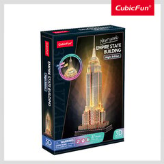 CUBICFUN LED 3D puzle Ņujorkas debesskrāpis \"Empire State Building\" cena un informācija | Smilšu kastes, smiltis | 220.lv