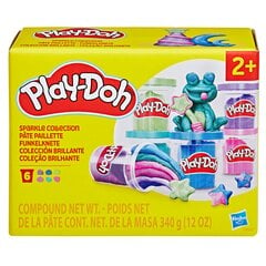 PLAY-DOH Plastilīna Mirdzošā kolekcija, 6 gab. cena un informācija | Smilšu kastes, smiltis | 220.lv