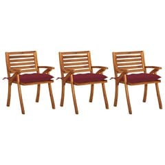 Dārza krēsli ar matračiem , 3 gab., brūni cena un informācija | Dārza krēsli | 220.lv