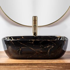 Izlietne Rea Belinda, Black Marble shiny cena un informācija | Izlietnes | 220.lv