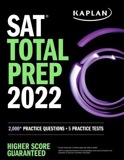 SAT Total Prep 2022: 2,000plus Practice Questions plus 5 Practice Tests cena un informācija | Enciklopēdijas, uzziņu literatūra | 220.lv