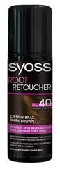 Sprejs sakņu pārklāšanai Syoss Color Root Retoucher Dark Brown, 120 ml цена и информация | Краска для волос | 220.lv