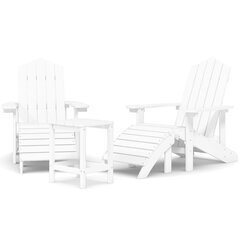 dārza krēsli ar galdiņu un kājsoliņu, HDPE, balti цена и информация | Комплекты уличной мебели | 220.lv