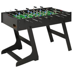 futbola galds, salokāms, 121x61x80 cm, melns цена и информация | Настольный футбол | 220.lv