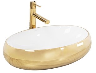 Izlietne Countertop Rea Melania White/Gold цена и информация | Раковины | 220.lv