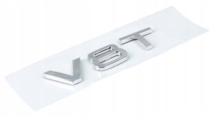 Pašlīmējošā emblēma AUDI V8T 8,4x1,9 cm sudraba krāsā cena un informācija | Auto piederumi | 220.lv