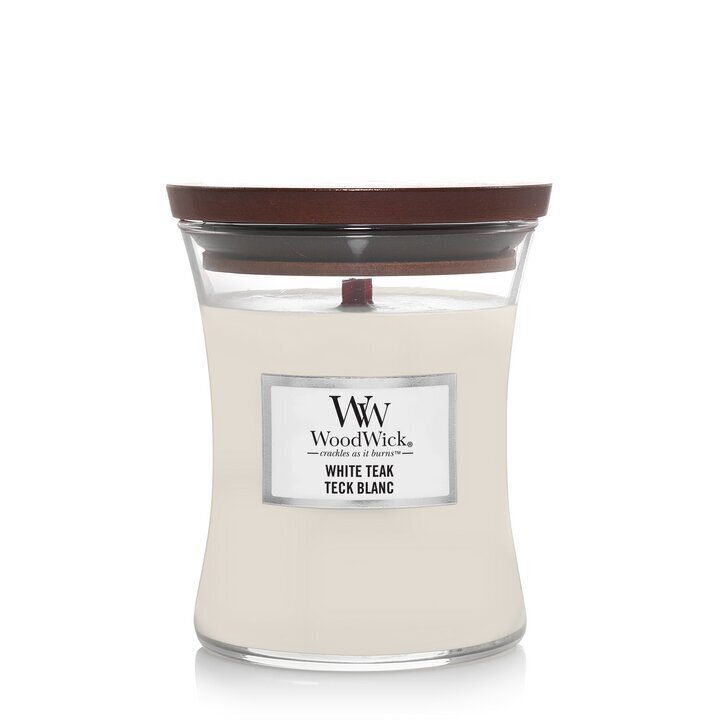 WoodWick aromātiska svece White Teak, 275 g цена и информация | Sveces un svečturi | 220.lv