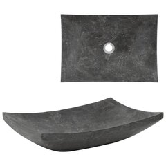 izlietne, 50x35x12 cm, melns marmors cena un informācija | Izlietnes | 220.lv