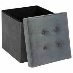 Stepēts pufs Adaline Grey 38x38 cm Salokāms dizains, mīksts sēdeklis no patīkama pieskārieniem materiāla, ar uzglabāšanas funkciju. cena un informācija | Sēžammaisi, pufi | 220.lv