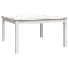 dārza galds, balts, 82,5x82,5x45 cm, priedes masīvkoks cena un informācija | Dārza galdi | 220.lv