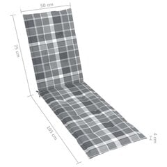 Atpūtas krēsla matracis , (75+105)x50x4 cm, pelēks cena un informācija | Krēslu paliktņi | 220.lv