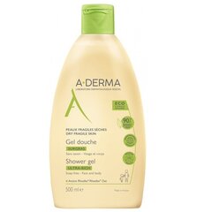 Mitrinoša un barojoša dušas želeja A-Derma Ultra-Rich Shower Gel, 500 ml cena un informācija | Dušas želejas, eļļas | 220.lv