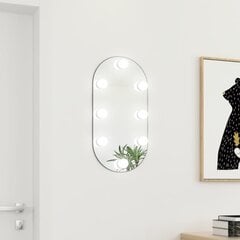 spogulis ar LED gaismām, 60x30 cm, stikls, ovāls cena un informācija | Spoguļi | 220.lv