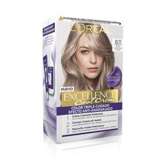 Permanents Krāsojošs Krēms L'Oreal Make Up Excellence Cool Creme 8,11 Gaiši Pelēcīgi Blonds cena un informācija | Matu krāsas | 220.lv