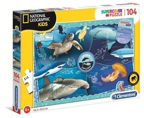 Clementoni: 104el puzzle. Nacionālie ģeogrāfiskie bērni Ocean Explorer cena un informācija | Puzles, 3D puzles | 220.lv