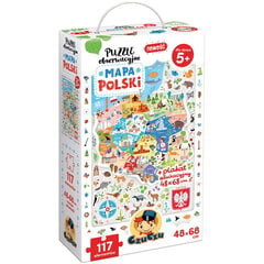 Novērošanas puzles Polijas karte 5+ cena un informācija | Puzles, 3D puzles | 220.lv
