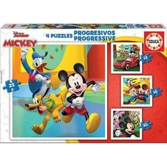 Головоломка Educa Mickey & Friends (25 + 20 + 16 + 12 pcs) цена и информация | Пазлы | 220.lv