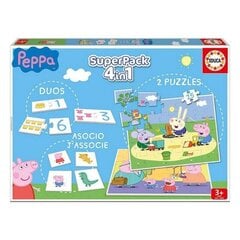 Izglītojošā Spēle Peppa Pig SuperPack 4 in 1 Educa cena un informācija | Puzles, 3D puzles | 220.lv