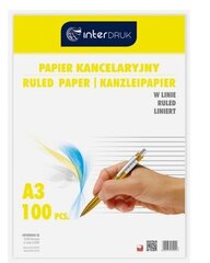 Бумага офисная формата A3 с линовкой, 100 листов цена и информация | Тетради и бумажные товары | 220.lv