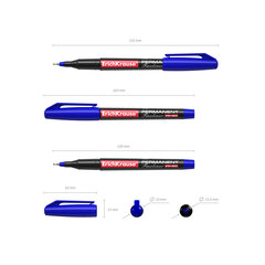 Перманентный линер ErichKrause®  FP-50, цвет чернил синий (в коробке по 12 шт.), набор цена и информация | Канцелярия | 220.lv
