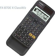 Casio ClassWiz FX-87de X Tehniskās zinātniskās skolas dators (593 funkcijas, QR koda funkcija, LC displejs) Melnais cena un informācija | Penāļi | 220.lv