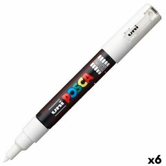 Marķieris POSCA PC-1M Balts (6 gb.) cena un informācija | Rakstāmpiederumi | 220.lv