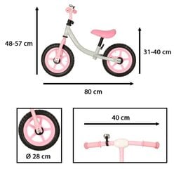 Krosa velosipēds Trike Fix Balance, balts/rozā cena un informācija | Balansa velosipēdi | 220.lv