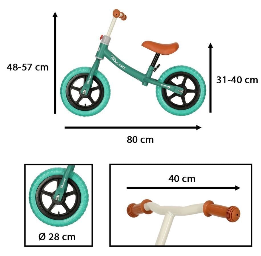 Krosa velosipēds Trike Fix Balance, zaļš cena un informācija | Balansa velosipēdi | 220.lv