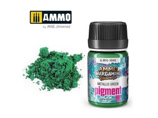 AMMO MIG - Pigments Metallic Green, 35ml, 3048 cena un informācija | Modelēšanas un zīmēšanas piederumi | 220.lv