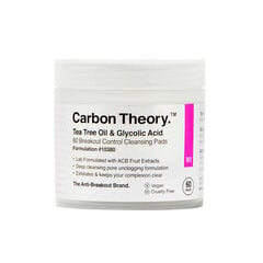 Veido tīrīšanas spilventiņi Carbon Theory Tea Tree Oil &amp; Glycolic Acid 60 Breakout Control, 60 gab cena un informācija | Sejas ādas kopšana | 220.lv
