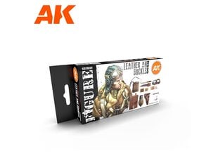 AK Interactive - 3rd generation - Akrils krāsu komplekts Leather and Buckles, AK11620 cena un informācija | Modelēšanas un zīmēšanas piederumi | 220.lv