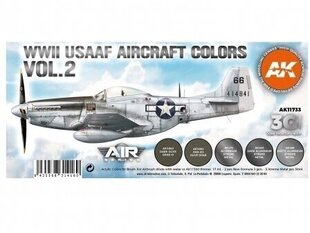 AK Interactive - 3rd generation - Akrils krāsu komplekts WWII USAAF Aircraft Colors Vol.2, AK11733 cena un informācija | Modelēšanas un zīmēšanas piederumi | 220.lv