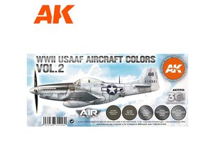 AK Interactive - 3rd generation - Akrils krāsu komplekts WWII USAAF Aircraft Colors Vol.2, AK11733 cena un informācija | Modelēšanas un zīmēšanas piederumi | 220.lv