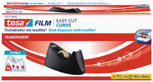 Galda futrālis TESA Easy Cut CURVE ar TESA Film caurspīdīgu lenti, 19mm x 10m (1 gab.) cena un informācija | Kancelejas preces | 220.lv