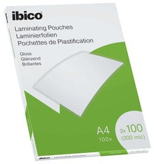Laminēšanas aploksnes Ibico, A4, 216x303 mm, 100 mikroni, glancētas, 100 gab (1 iepakojums) cena un informācija | Kancelejas preces | 220.lv