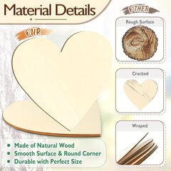 '2шт деревянные сердечки диаметром 30,48 см для поделок' цена и информация | Аппликации, декорации, наклейки | 220.lv