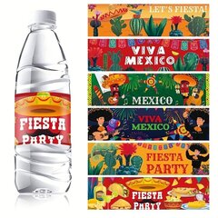 '6gab meksikāņu ballīšu dekorācijas ūdens pudeles uzlīmes etiķetes meksikāņu mardi gras party dekorācijas uzlīme' cena un informācija | Aplikācijas, rotājumi, uzlīmes | 220.lv