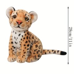 '28cm/11 collu simulācijas sniega leopards gepards plīša rotaļlieta pildīta mīksta meža dzīvnieka leoparda lelle rotaļlietas bērniem Ziemassvētku dzimšanas dienas dāvanu dekors' cena un informācija | Mīkstās (plīša) rotaļlietas | 220.lv