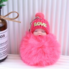 'Burvīgs miega lelles atslēgu piekariņš ar multfilmu kažokādas bumbiņu kažokādas soma kulons vilnas cepure jauka mazulim radoša dāvanu kulonu veikala dekorācija' cena un informācija | Mīkstās (plīša) rotaļlietas | 220.lv