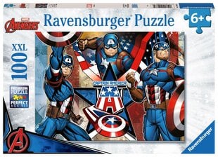 ravensburger puzle 100 gabali kapteinis amerika cena un informācija | Puzles, 3D puzles | 220.lv