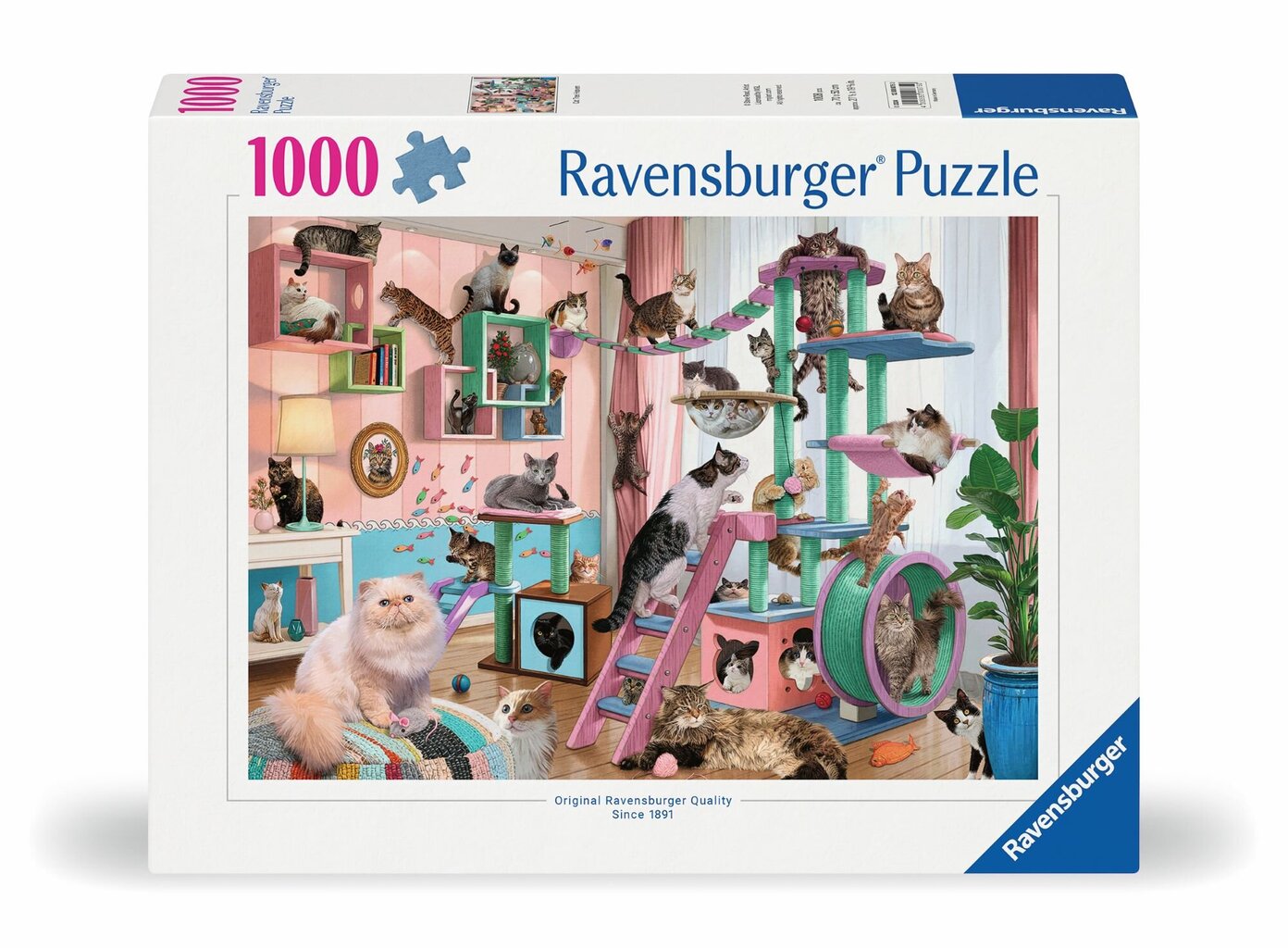 ravensburger puzzle 1000 gab kaķēnu istabas paradīze цена и информация | Puzles, 3D puzles | 220.lv