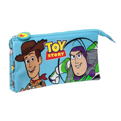 Trīsvietīgs futrālis Toy Story Ready to play Gaiši Zils (22 x 12 x 3 cm) cena un informācija | Penāļi | 220.lv
